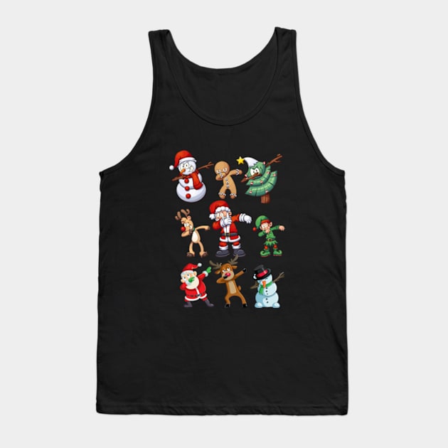 Christmas Shirt For Kids Boys Dabbing Santa Elves Xmas Tank Top by Daysy1